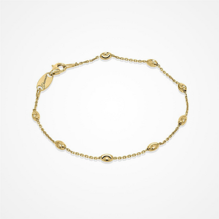 Desmos 18K Gold Plated Station Moon Bracelet 7.25"