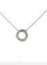 Ladies 14K White Gold and Diamond Intertwined Circle Necklace