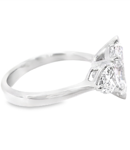 Revelation Platinum 3 CTW Lab Grown Marquise Shaped 3 Stone Engagement Ring