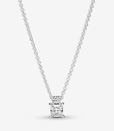 Pandora Timeless Sparkling Collier Round & Square Pendant Necklace