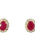 14K Yellow Gold Ruby and Diamond Earrings