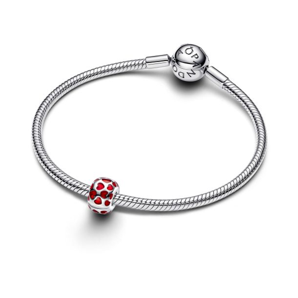 Pandora Moments Hearts Round Clip Charm