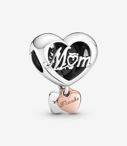 Pandora Moments "Thank You Mom" Heart Dangle Charm