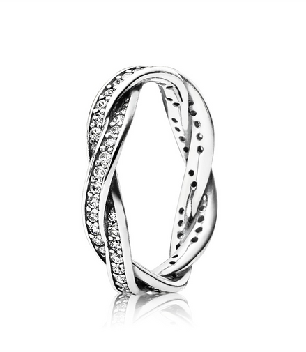 Pandora Timeless Sparkling Twisted Lines Ring Size 7