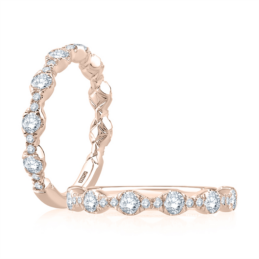 A.JAFFE Ladies Rose Gold Diamond Wedding Band