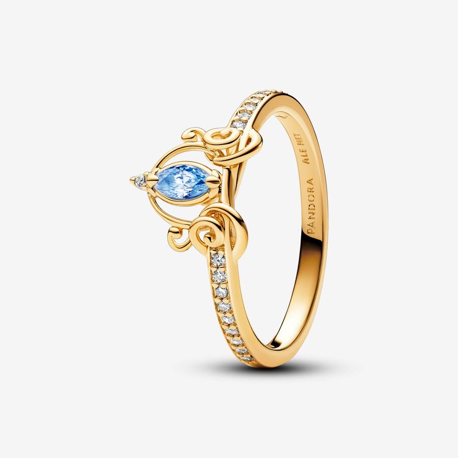 Pandora Disney Cinderella's Carriage Gold Plated Ring Size 7.5