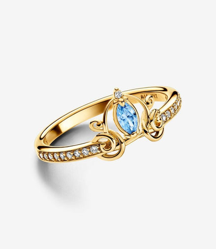 Pandora Disney Cinderella's Carriage Gold Plated Ring Size 7.5