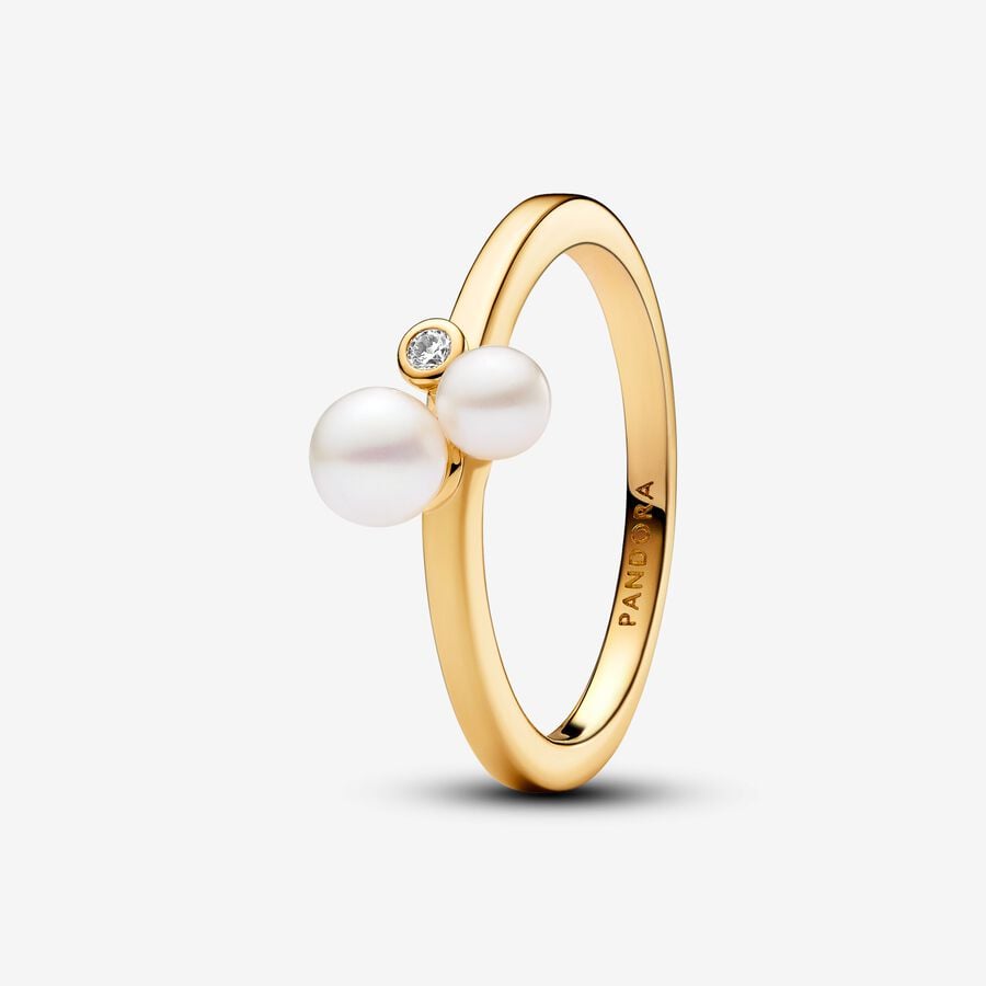 Pandora Duo Treated Freshwater Cultured Pearls Ring Size 6