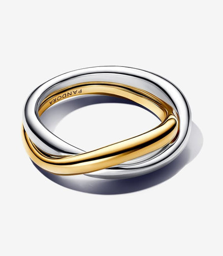Pandora Essence Two-Tone Entwined Bands Ring Size 7