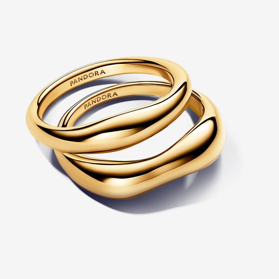 Pandora Essence Organically Shaped Stacking Rings Size 6