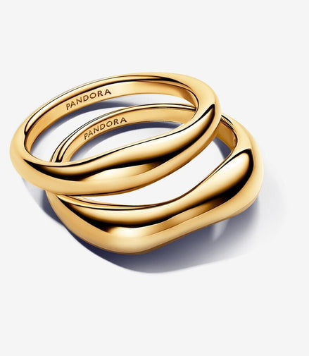 Pandora Essence Organically Shaped Stacking Rings Size 6