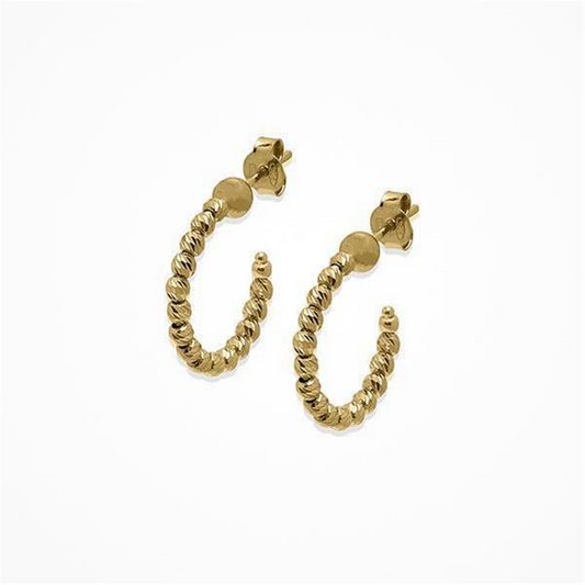 Desmos 18K Gold Overlay Slash Hoop Earrings