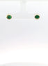 14K Yellow Gold Emerald Bezel Set East/West Oval Shaped Stud Earrings