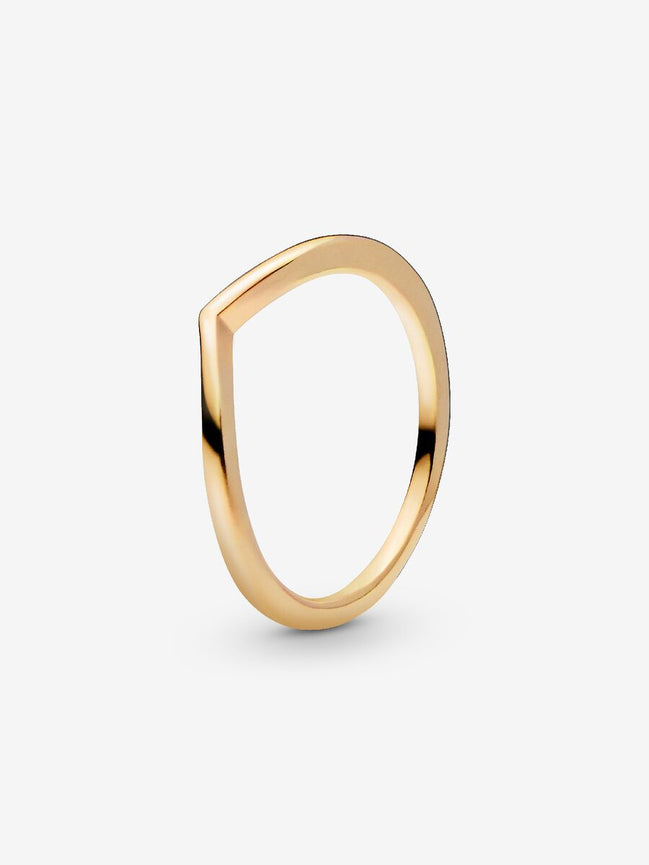 14K Gold Plated Polished Wishbone Ring Size 6
