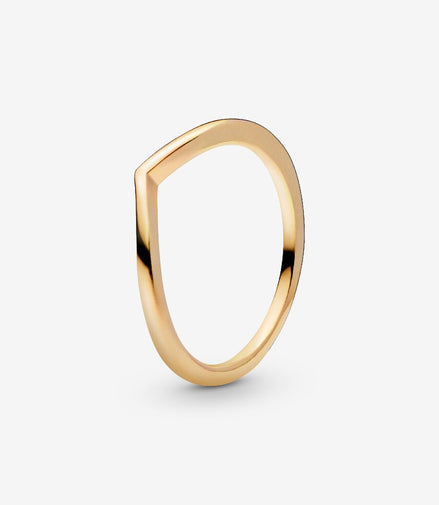 14K Gold Plated Polished Wishbone Ring Size 6