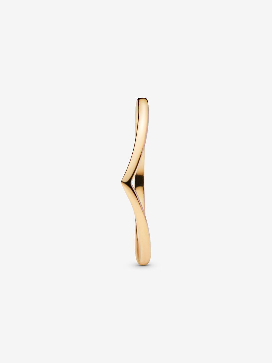 14K Gold Plated Polished Wishbone Ring Size 6