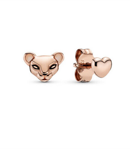 Pandora Rose Lioness And Heart Stud Earrings