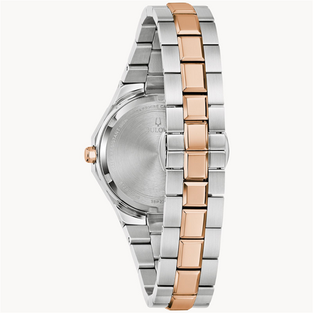 Bulova Ladies Classic Prestige Mother Of Pearl Dial With Diamond Accent Two-Tone IP Watch
