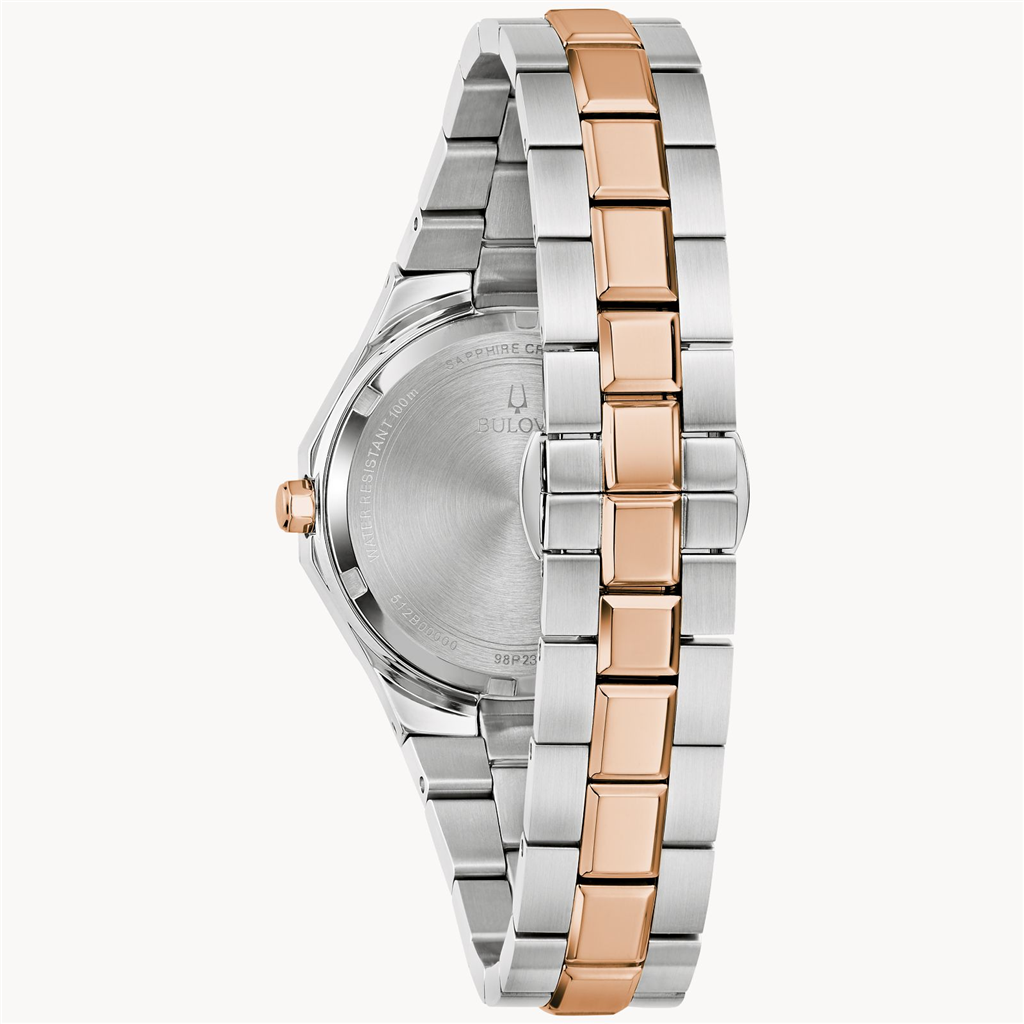 Bulova Ladies Classic Prestige Mother Of Pearl Dial With Diamond Accent Two-Tone IP Watch