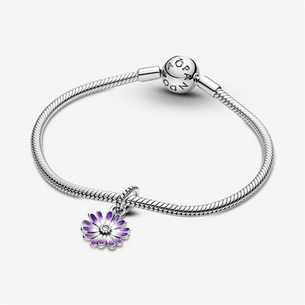 Panodra Moments Purple Daisy Dangle Charm