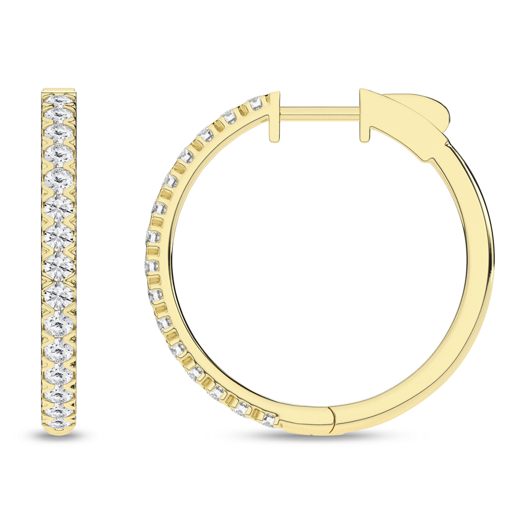 Revelation 14K Gold 1 CT Lab Grown Diamond Hoop Earrings