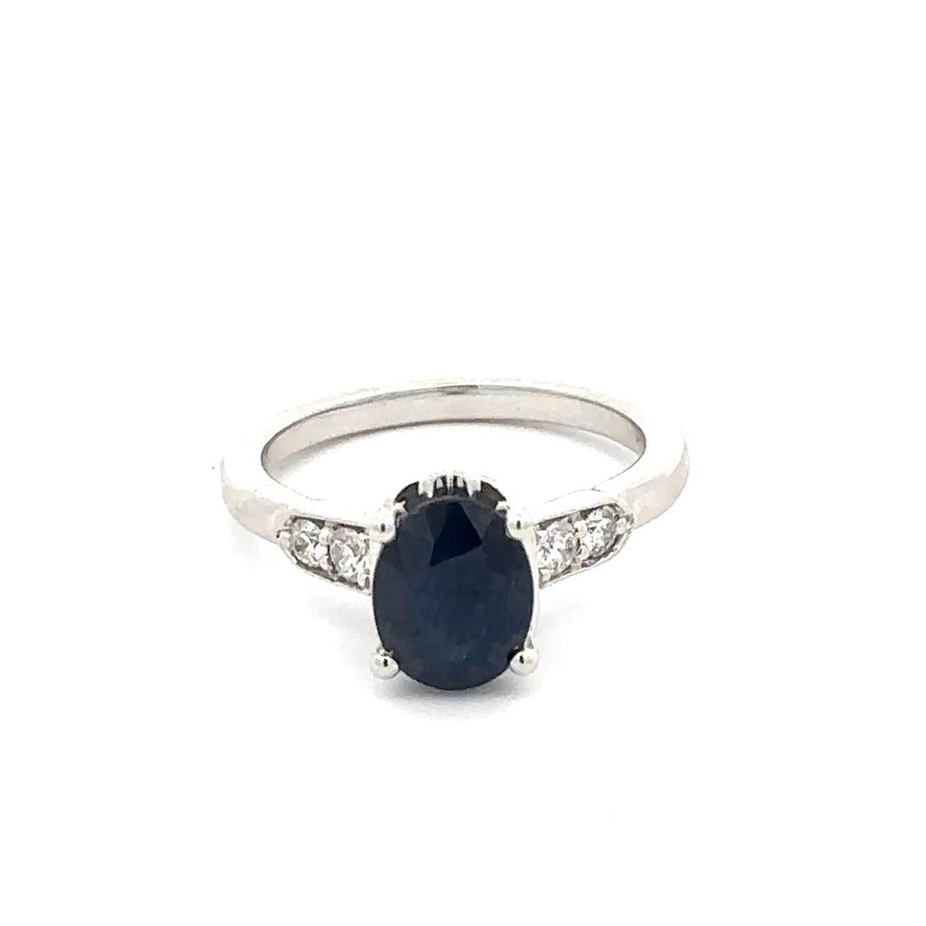 Oval Sapphire and Diamond Ring