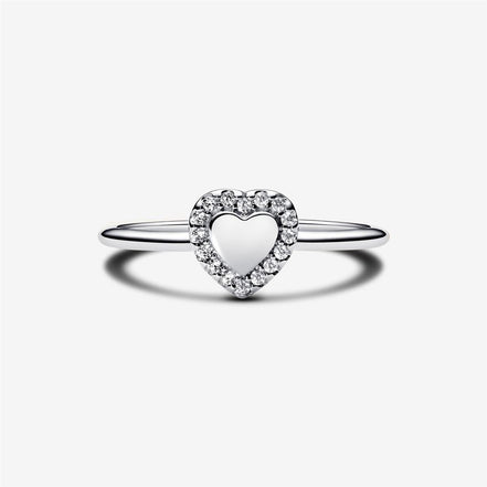 Pandora Timeless Engravable Heart Halo Ring Size 7