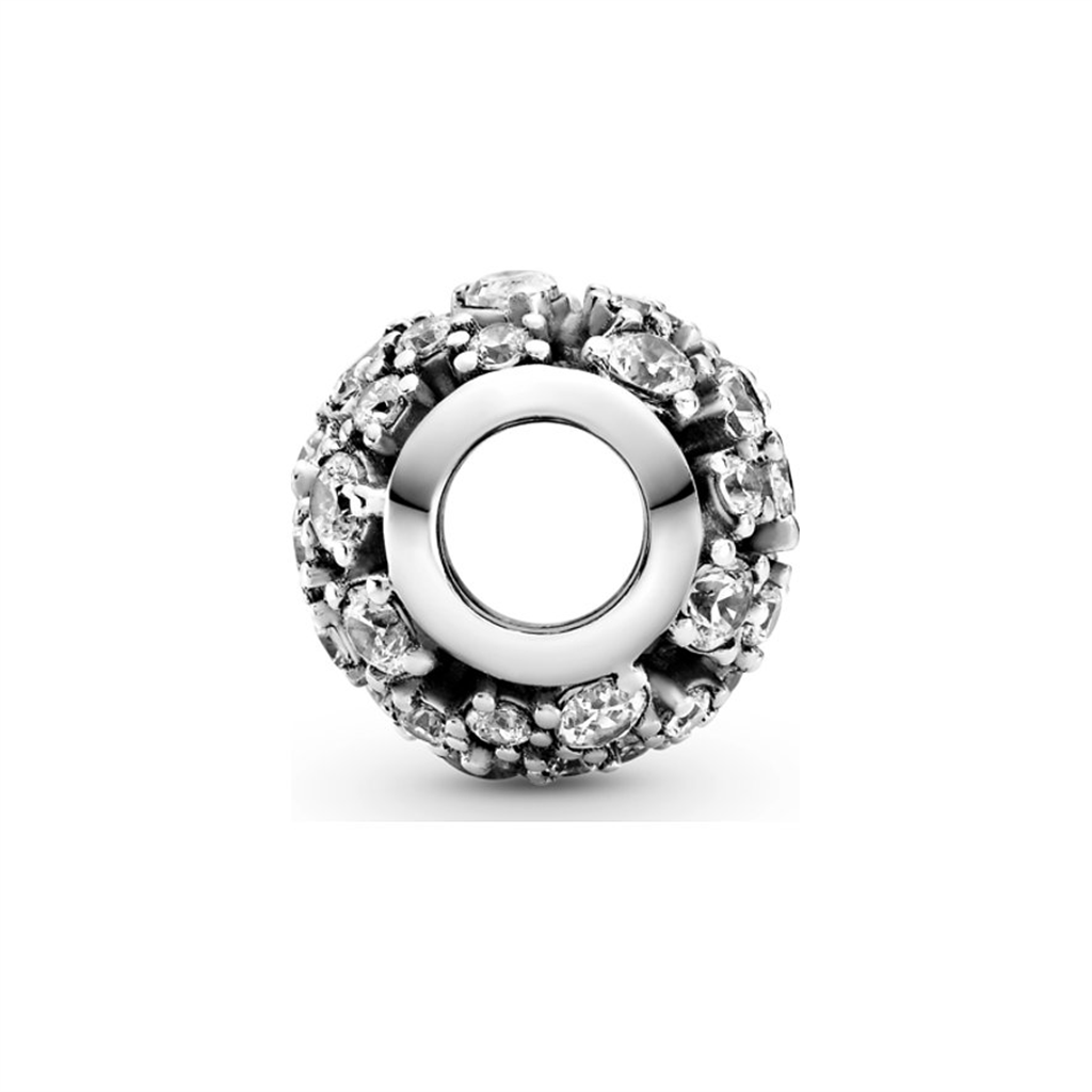 Sparkling Round Openwork Charm
