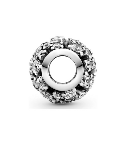 Sparkling Round Openwork Charm