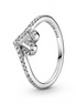Pandora Timeless Sparkling Wishbone Heart Ring Size 7.5