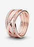 Pandora Timeless Sparkling & Polished Lines Ring Size 6