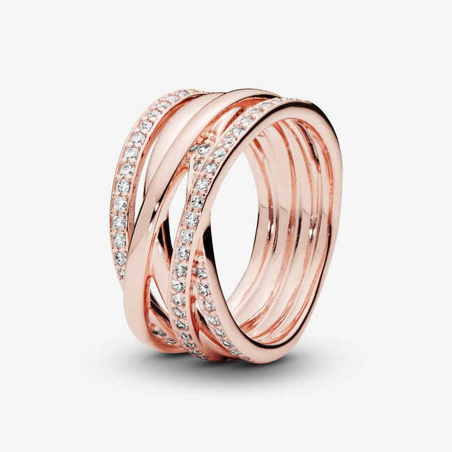 Pandora Timeless Sparkling & Polished Lines Ring Size 6