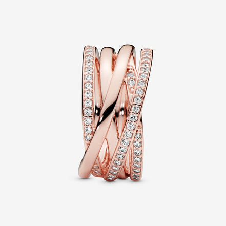 Pandora Timeless Sparkling & Polished Lines Ring Size 6