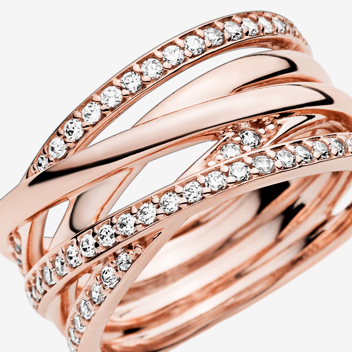 Pandora Timeless Sparkling & Polished Lines Ring Size 6