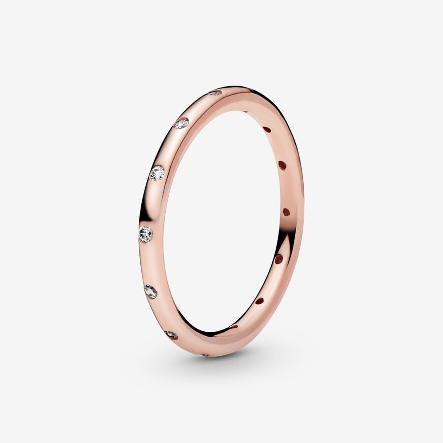 Pandora Timeless Simple Sparkling Band Ring Size 7