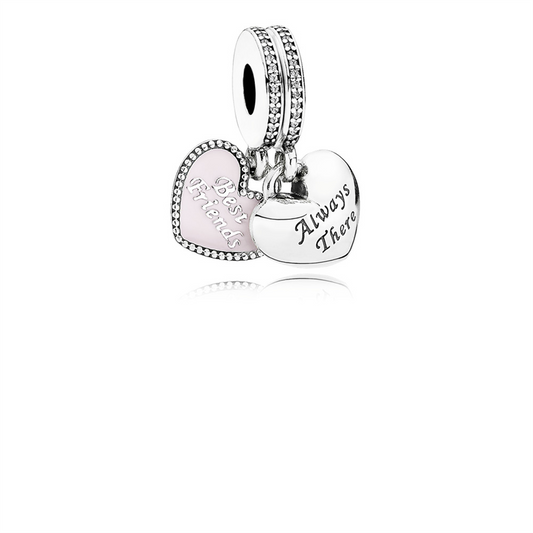 Pandora Sterling Silver Always There Heart Dangle Charm With Cz's