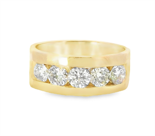 Men's 14K Yellow Gold And 2 CTW Diamond Wedding Band