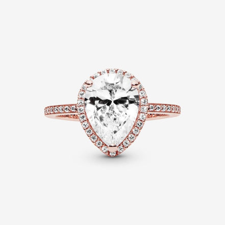 Pandora Timeless Sparkling Teardrop Halo Ring Size 5