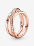 Pandora Signature Crossover Pavé Triple Band Ring Size 6