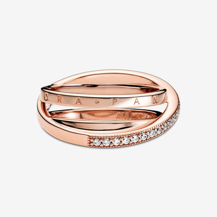 Pandora Signature Crossover Pavé Triple Band Ring Size 5