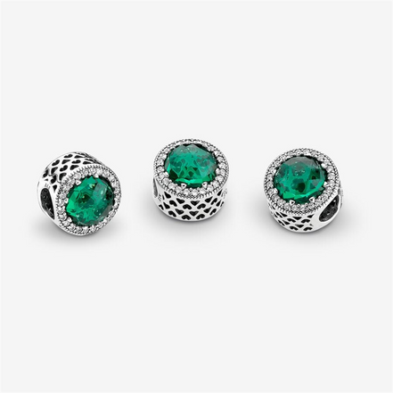 Pandora Moments Sea Green Radiant Hearts Charm