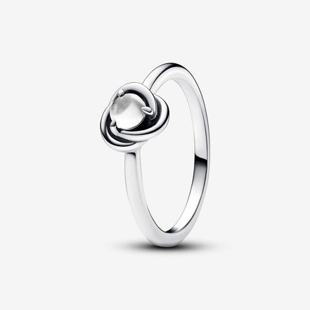 Pandora Moments April Clear Eternity Circle Ring Size 6