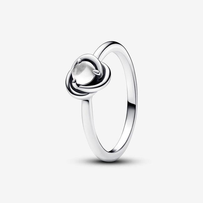 Pandora Moments April Clear Eternity Circle Ring Size 6