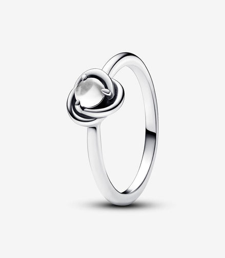 Pandora Moments April Clear Eternity Circle Ring Size 6