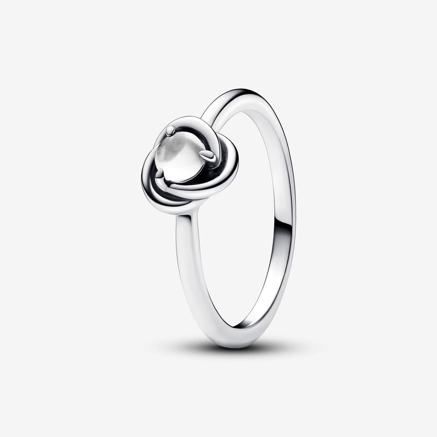 Pandora Moments April Clear Eternity Circle Ring Size 7