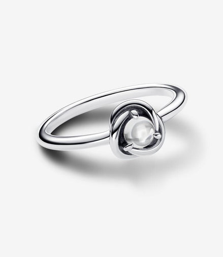Pandora Moments April Clear Eternity Circle Ring Size 6