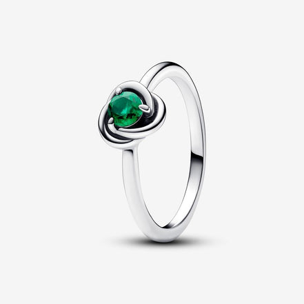 Pandora Moments May Royal Green Eternity Circle Ring Size 6
