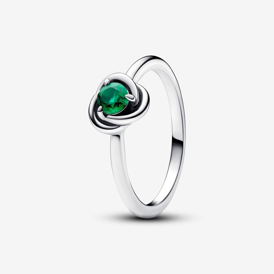 Pandora Moments May Royal Green Eternity Circle Ring Size 6