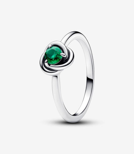 Pandora Moments May Royal Green Eternity Circle Ring Size 6