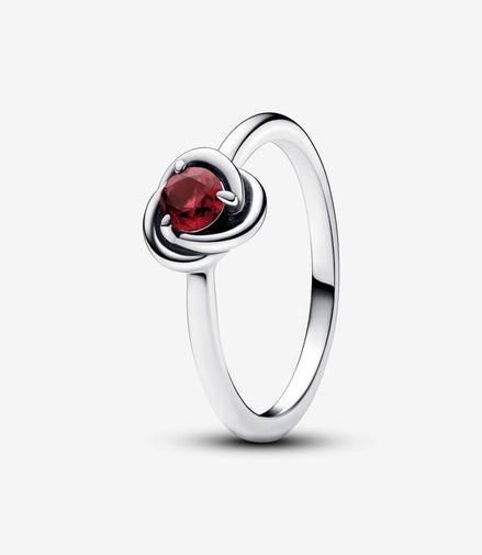 Pandora Moments July True Red Eternity Circle Ring Size 7